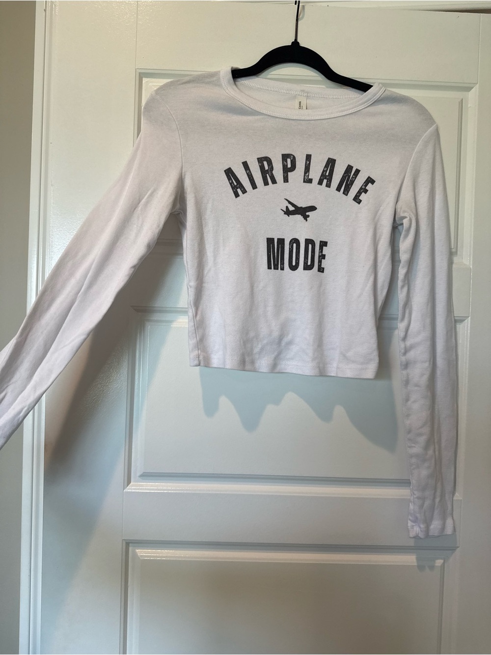 Bella Canvas White Long-Sleeve 'Airplane Mode' Tee